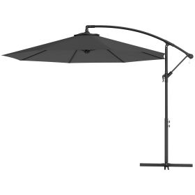 10' Cantilever Tilt Offset Patio Umbrella w/ UV & Water Safe Material & Cross Base (Weight Not Included), Gray