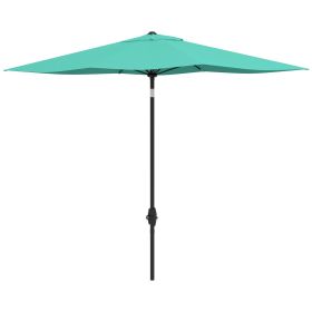 6.6 X 10 ft Rectangular Patio Umbrella Outdoor Table Market Umbrella with Crank & Push Button Tilt for Garden, Lawn, Deck & Backyard, Teal