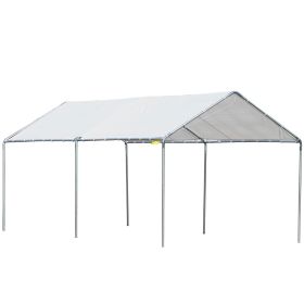 10'x 20' Heavy Duty Carport Car Canopy with Water UV Protection and Simple Open Design, Gray