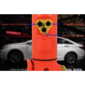 Red&Yellow Multi-functional Car Safety Hammer With Flashlight (Option: Red)