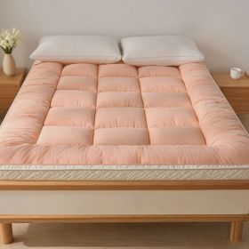 Mattress with checkered three-dimensional edges, 4 colors, King size (Color: pink)